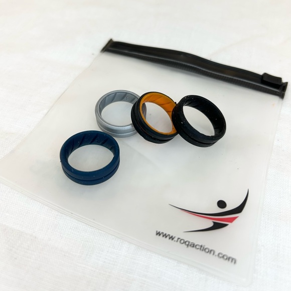 Roqaction Silicone Ring Set - Black, Blue, Silver, Orange - Picture 5 of 12